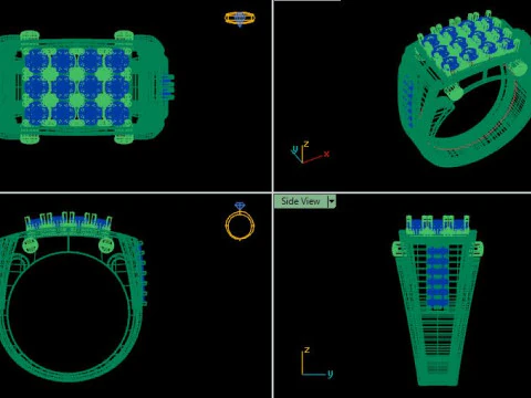 Gents ring for daimonds 3D Model