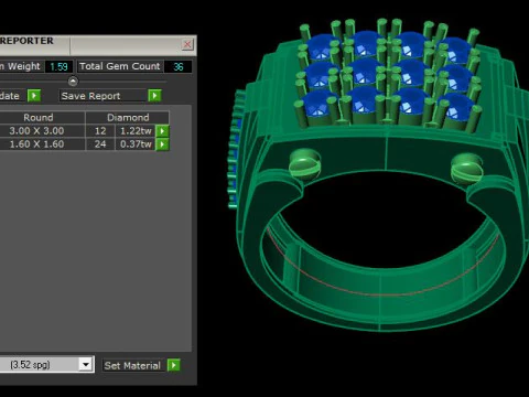 Gents ring for daimonds 3D Model