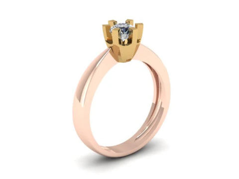 Solitair ring for daimonds 3D Model
