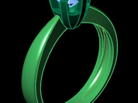 Solitair ring for daimonds 3D Model