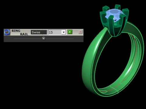 Solitair ring for daimonds 3D Model
