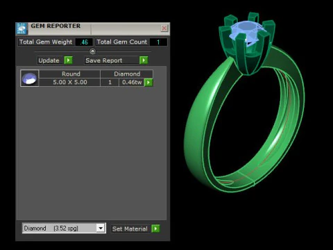 Solitair ring for daimonds 3D Model