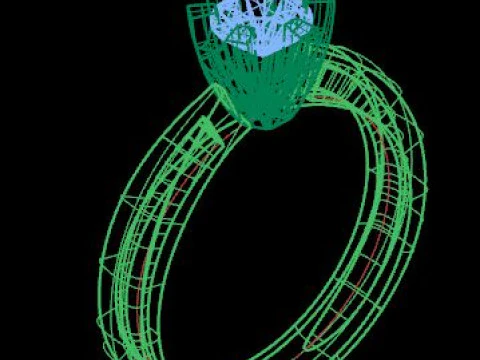 Solitair ring for daimonds 3D Model
