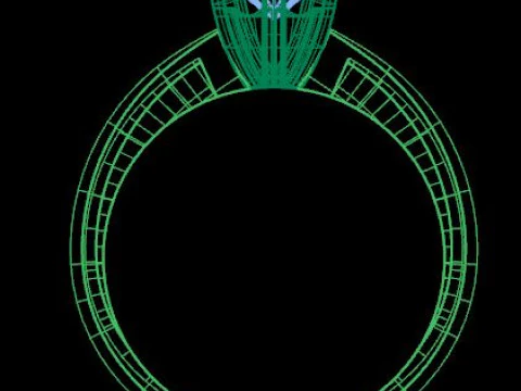 Solitair ring for daimonds 3D Model