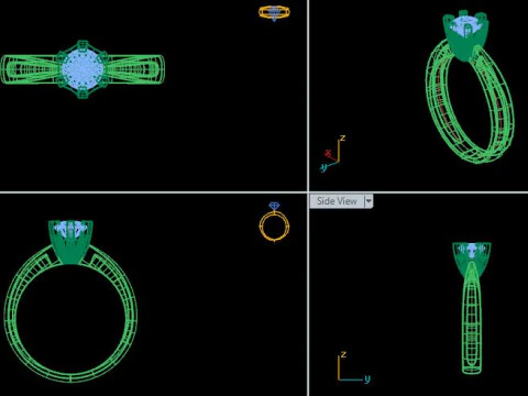 Solitair ring for daimonds 3D Model