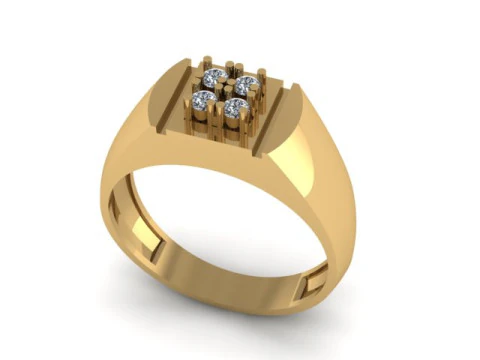 Чоловіча каблучка з діамантами 3D Модель