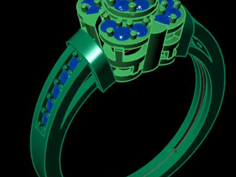 Women ring for daimonds 3D Model