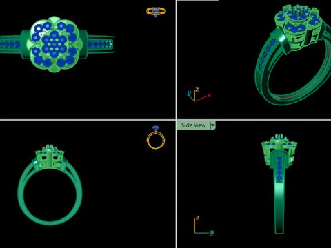 Women ring for daimonds 3D Model
