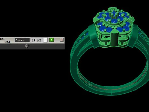 Women ring for daimonds 3D Model