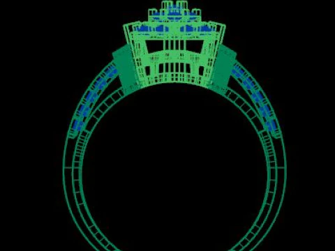 Women ring for daimonds 3D Model