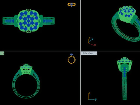 Women ring for daimonds 3D Model