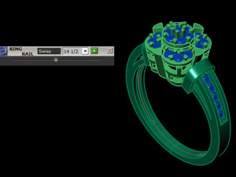Women ring for daimonds 3D Model