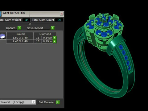 Women ring for daimonds 3D Model