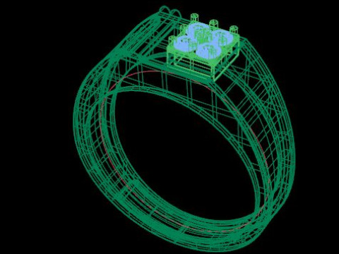 Men ring for daimonds Model 3D