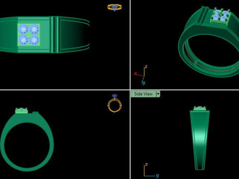 Men ring for daimonds Model 3D