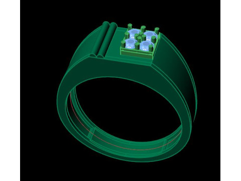 Men ring for daimonds Model 3D