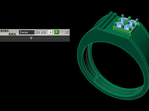 Men ring for daimonds Model 3D