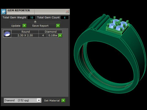 Men ring for daimonds Model 3D