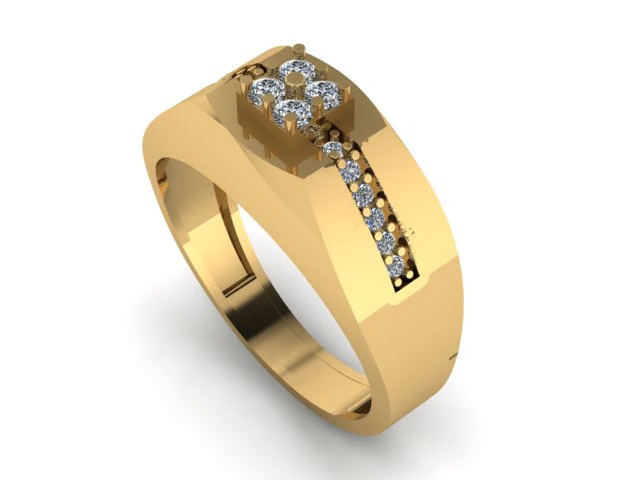 Men ring for daimonds 3D Model .c4d .max .obj .3ds .fbx .stl .blend 