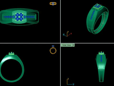 Men ring for daimonds 3D Model
