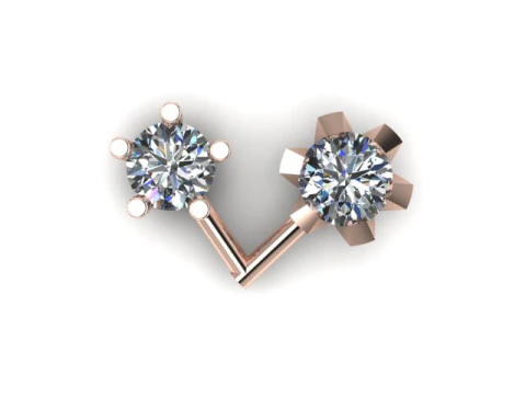 Single daimond nose pins 3D Model