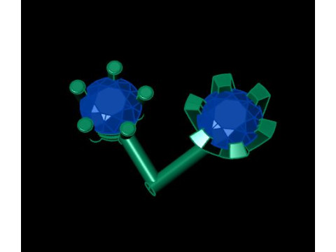 Single daimond nose pins Modèle 3D