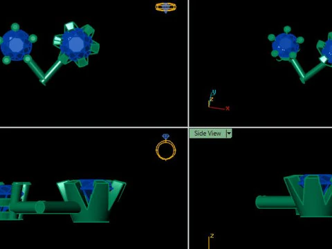 Single daimond nose pins 3D Model