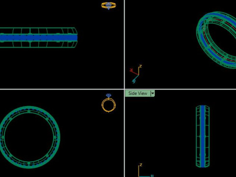 Band ring for daimonds 3D 模型