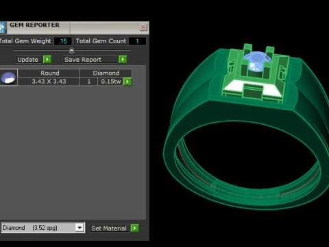 Men ring for daimonds 3D Model