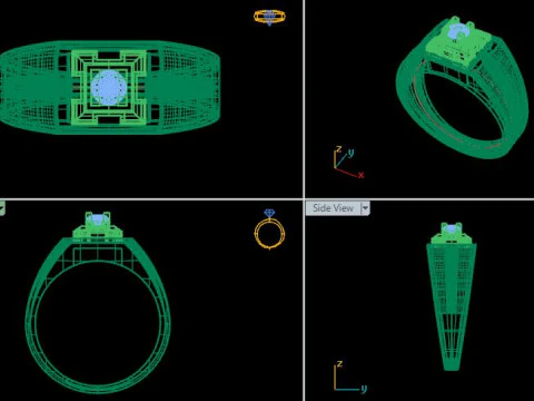 Men ring for daimonds 3D Model