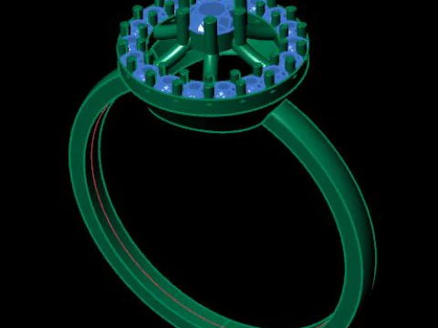 Simple ring for daimonds 3D Model
