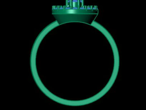 Simple ring for daimonds 3D Model