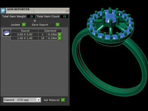 Simple ring for daimonds 3D Model