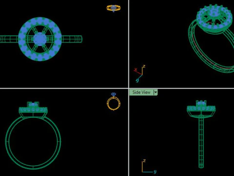 Simple ring for daimonds 3D Model