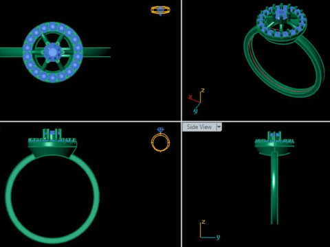 Simple ring for daimonds 3D Model