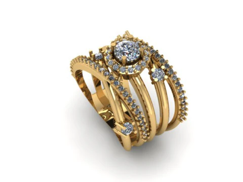 Frauenring f&uuml;r Diamanten 3D Modell