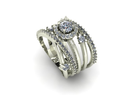 Women ring for daimonds 3D 모델