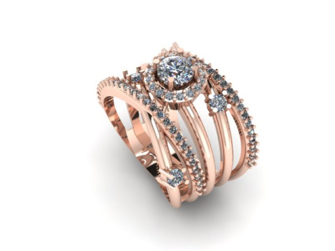 Women ring for daimonds 3D 모델