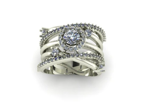 Women ring for daimonds 3D Model