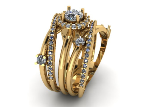 Women ring for daimonds 3D 모델