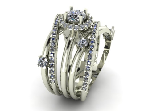 Women ring for daimonds 3D 모델