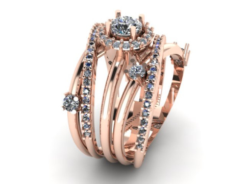 Women ring for daimonds 3D 모델