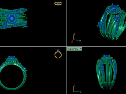 Women ring for daimonds 3D 모델