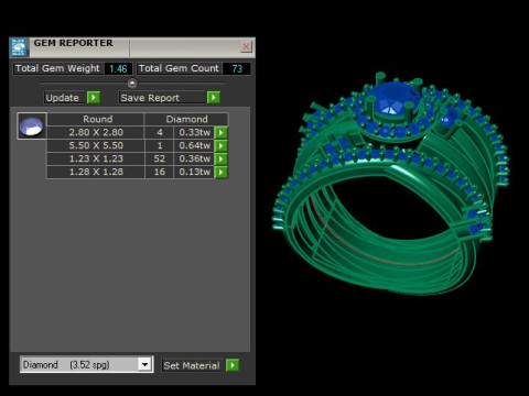 Women ring for daimonds 3D 모델