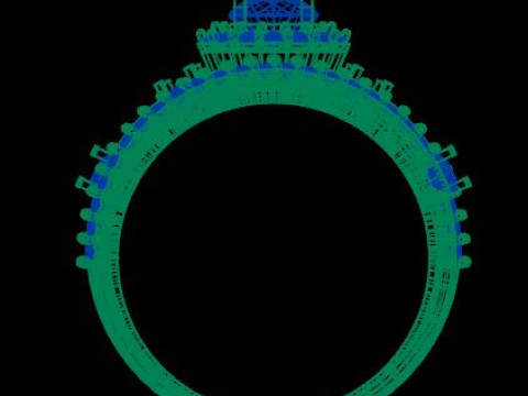 Women ring for daimonds 3D 모델