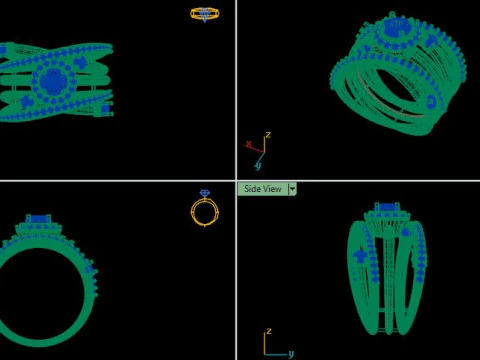 Women ring for daimonds 3D Model