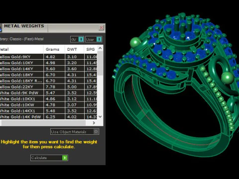Stylish Gold Diamond Ring 3D Model