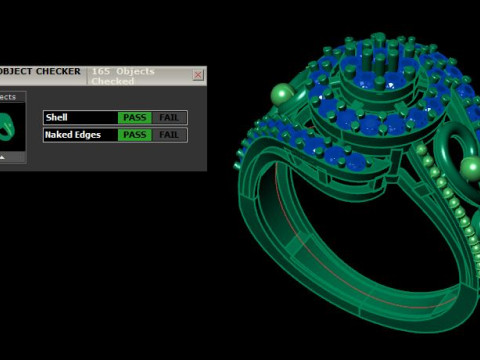 Stylish Gold Diamond Ring 3D Модель