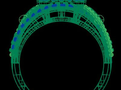 Stylish Gold Diamond Ring 3D Model