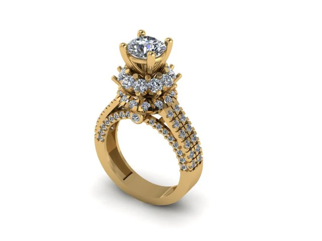 Beautyfull ring for daimonds 3D Model .c4d .max .obj .3ds .fbx .stl .blend 